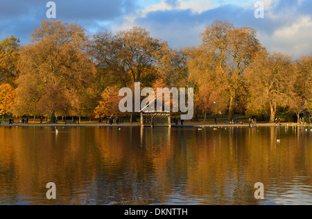 Serpentina in autunno, Hyde Park, London, Regno Unito Foto Stock