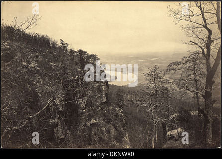 Una vista panoramica della valle di Chattanooga dal Lookout Mountain nel Tennessee, che mostra il paesaggio naturale e le caratteristiche geografiche della valle. Foto Stock