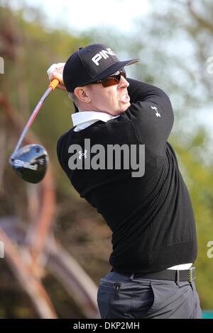 Thousand Oaks, California, Stati Uniti d'America. 5 Dic, 2013. 12/05/13 Thousand Oaks, CA: Hunter Mahan durante il primo round del 2013 Northwestern reciproca sfida mondiale, beneficiando di Tiger Woods Foundation. © Michael Zito/eclipse/ZUMAPRESS.com/Alamy Live News Foto Stock