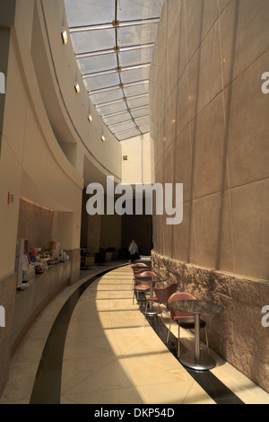 Lucernario illumina il passaggio nell'American Airline Admiral's club di Dallas Fort Worth, Texas, Stati Uniti d'America Foto Stock