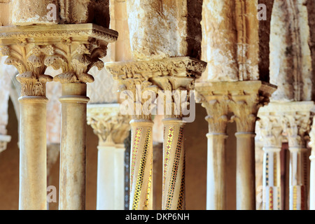 Chiostro della Cattedrale di Monreale, Monreale, sicilia, Italia Foto Stock