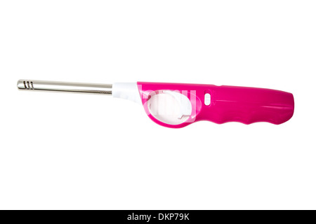 Accendino a gas pistola per stufa e cucina, giallo, arancione, viola, blu-  isolato su sfondo bianco Foto stock - Alamy