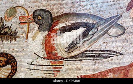 Fiume Nilo wildlife scena mosaico, dalla Casa del Fauno Pompei (120 BC) Foto Stock