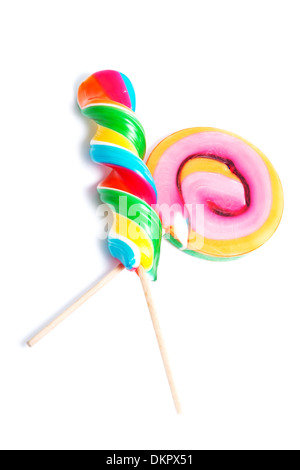 Due connettori lollipop su sfondo bianco. Foto Stock