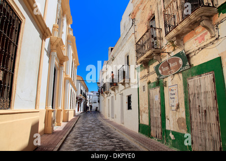 Street nella città vecchia, Pueblo bianco, Andalusia, Spagna Foto Stock