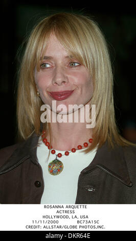 Nov. 11, 2000 - Hollywood, LA, Stati Uniti d'America - ROSANNA ARQUETTE.attrice.HOLLYWOOD, LA, USA.11/11/2000.BC73A15C.CREDITO:(Immagine di credito: © Globo foto/ZUMAPRESS.com) Foto Stock