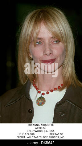 Nov. 11, 2000 - Hollywood, LA, Stati Uniti d'America - ROSANNA ARQUETTE.attrice.HOLLYWOOD, LA, USA.11/11/2000.BC73A17C.CREDITO:(Immagine di credito: © Globo foto/ZUMAPRESS.com) Foto Stock