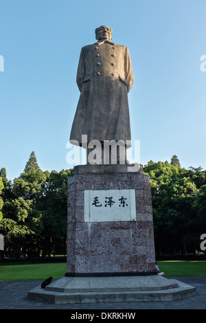 Statua di Mao Zedong sul campus della Università di Fudan, Shanghai, Cina Foto Stock