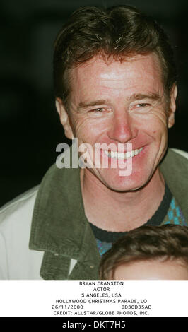 Nov. 26, 2000 - HOLLYWOOD CHRISTMAS PARADE, LO - BRYAN CRANSTON.attore.S ANGELES, Stati Uniti d'America.HOLLYWOOD CHRISTMAS PARADE, LO.26/11/2000.BD30D35AC.Credit:(Immagine di credito: © Globo foto/ZUMAPRESS.com) Foto Stock