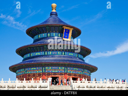 Tian Tan complessa, il Tempio del Paradiso, Qinian Dian tempio, Pechino, Repubblica popolare cinese, Repubblica Popolare di Cina e Asia Foto Stock