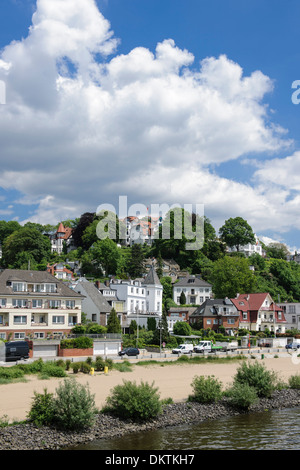 Suellberg e percorso spiaggia, Blankenese, Elba, quartiere Altona, sobborghi, città anseatica di Amburgo, Germania Foto Stock