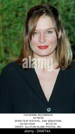 Sett. 26, 2000 - FILM FESTIVAL DI SAN SEBASTIAN - CATHERINE MCCORMACK.attrice.SPAGNA.FILM FESTIVAL DI SAN SEBASTIAN,.26/09/2000.BC7G14C.CREDITO:(Immagine di credito: © Globo foto/ZUMAPRESS.com) Foto Stock