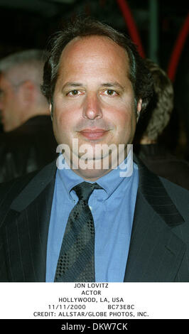 Nov. 11, 2000 - Hollywood, LA, Stati Uniti d'America - JON LOVITZ.attore.HOLLYWOOD, LA, USA.11/11/2000.BC73E8C.CREDITO:(Immagine di credito: © Globo foto/ZUMAPRESS.com) Foto Stock