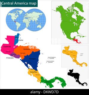 America centrale mappa Foto Stock