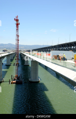 Costruzione di nuovo Oakland - San Francisco Bay Bridge Foto Stock