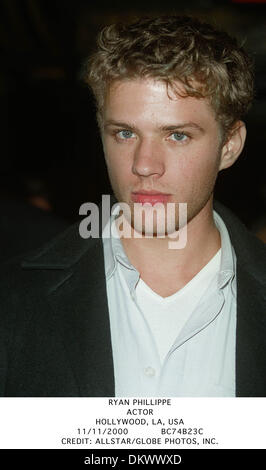 Nov. 11, 2000 - Hollywood, LA, Stati Uniti d'America - Ryan Phillippe.attore.HOLLYWOOD, LA, USA.11/11/2000.BC74B23C.CREDITO:(Immagine di credito: © Globo foto/ZUMAPRESS.com) Foto Stock