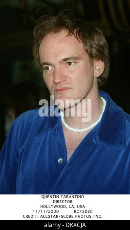 Nov. 11, 2000 - Hollywood, LA, Stati Uniti d'America - Quentin Tarantino.DIRECTOR.HOLLYWOOD, LA, USA.11/11/2000.BC73D2C.CREDITO:(Immagine di credito: © Globo foto/ZUMAPRESS.com) Foto Stock