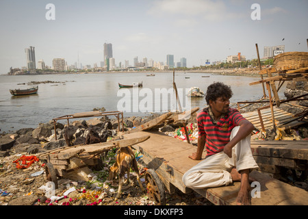 Mumbai (Bombay), India vicino Haji Ali Dargah Mosque Foto Stock