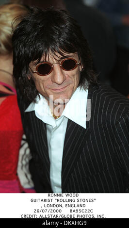 Luglio 26, 2000 - Londra, Inghilterra - Ronnie Wood.chitarrista ''Rolling Stones"., Londra, Inghilterra.26/07/2000.BA95C22C.CREDITO:(Immagine di credito: © Globo foto/ZUMAPRESS.com) Foto Stock