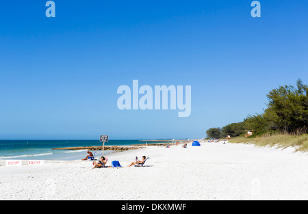 Coquina Beach, Bradenton Beach, Anna Maria Island, Manatee County, costa del Golfo della Florida, Stati Uniti d'America Foto Stock