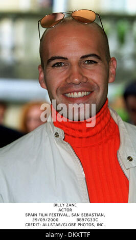 Sett. 29, 2000 - FILM FESTIVAL DI SAN SEBASTIAN - BILLY ZANE.attore.SPAGNA.FILM FESTIVAL DI SAN SEBASTIAN,.29/09/2000.BB97G33C.CREDITO:(Immagine di credito: © Globo foto/ZUMAPRESS.com) Foto Stock