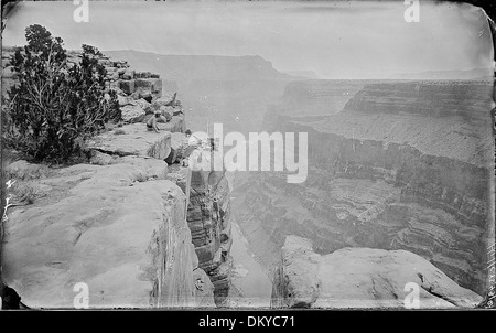 Una fotografia che cattura il Grand Canyon guardando a est dai piedi di Toroweap, offrendo una vista mozzafiato delle aspre scogliere del canyon e del vasto paesaggio. Foto Stock
