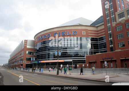 Dic. 26, 2009 - Detroit, Michigan, Stati Uniti - 26 dicembre 2009: esterne colpo di Ford Field. Marshall ha sconfitto Ohio 21-17 in Little Caesars Pizza Bowl giocato al Ford Field di Detroit, Michigan. (Credito Immagine: © Alan Ashley/Southcreek globale/ZUMApress.com) Foto Stock