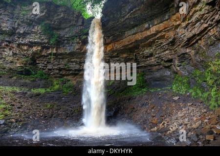 Forza Hardraw cascata, Yorkshire Dales National Park, Inghilterra. Foto Stock