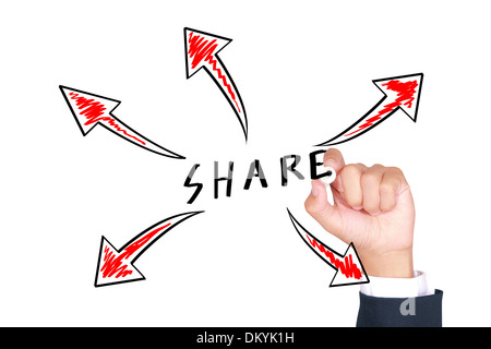 Imprenditore condivisione di disegno idea concept Foto Stock