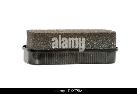 Calzatura nera spugna isolate su sfondo bianco Foto Stock