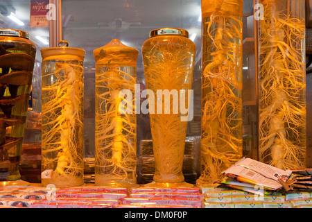 Insamju - Tradizionale Coreano alcol medicinale fatta con ginseng - Seoul, Corea del Sud Foto Stock