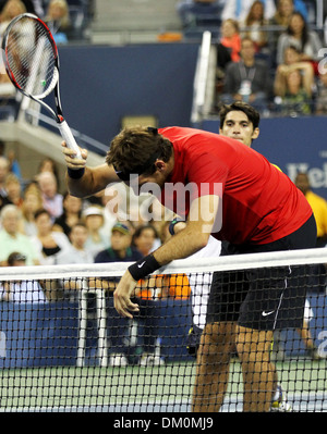 Juan Martin Del Potro (ARG) US Open 2012 Uomini Singoli Quarti - Novak Djokovic v Juan Martin Del Potro (ARG) tenutosi presso l'USTA Foto Stock