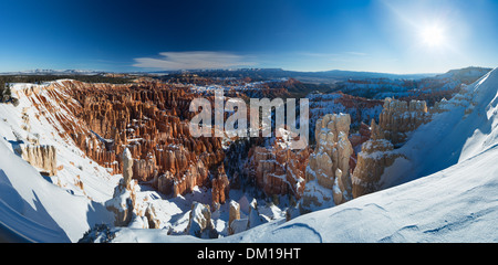 L'Anfiteatro del Bryce Canyon in inverno, Utah, Stati Uniti d'America Foto Stock