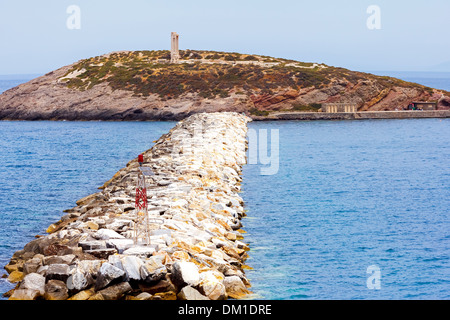 Santuario di Apollo Delian nell'isola di Naxos Grecia Foto Stock