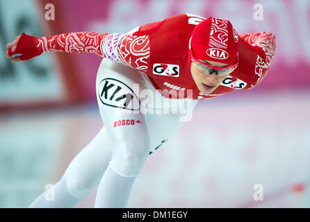 Berlino, Germania. 07Th Dec, 2013. In Russia la Jekaterina Schichowa durante l'ISU di pattinaggio di velocità di Coppa del Mondo a Berlino, Germania, 07 dicembre 2013. Foto: Thomas Eisenhuth/dpa/Alamy Live News Foto Stock