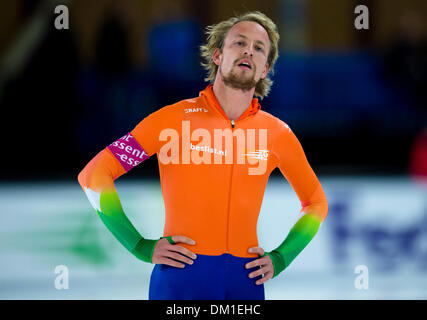 Berlino, Germania. 07Th Dec, 2013. Nei Paesi Bassi il Michel Mulder durante l'ISU di pattinaggio di velocità di Coppa del Mondo a Berlino, Germania, 07 dicembre 2013. Foto: Thomas Eisenhuth/dpa/Alamy Live News Foto Stock