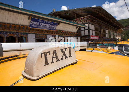 Il Bhutan, Bumthang Valley, Città Chamkhar bazaar principale Foto Stock