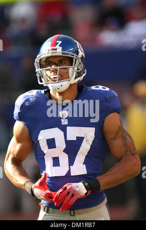 Giants #87 wide receiver Domenik Hixon nel gioco tra i falchi di Atlanta e New York Giants al Giants Stadium, Rutherford, New Jersey i giganti sconfitti i falchi 34-31. (Credito Immagine: © Anthony Gruppuso/Southcreek globale/ZUMApress.com) Foto Stock