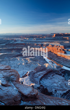 La Valle di Colorado dal Dead Horse Point all'alba, Utah, Stati Uniti d'America Foto Stock