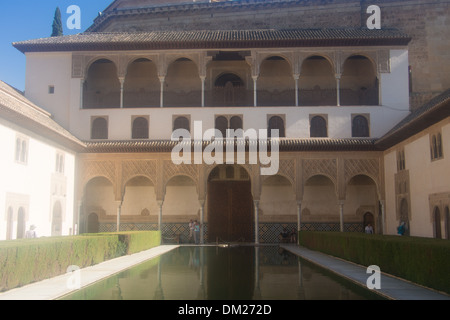 All'interno del palazzo Nasrid entro l'Alhambra di Granada, Andalusia, Spagna Foto Stock