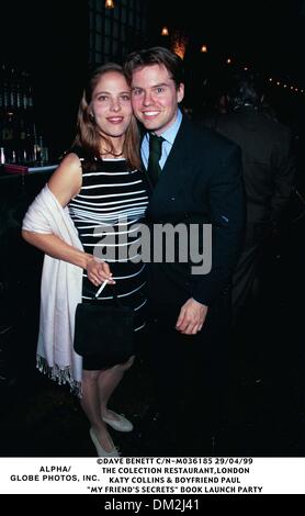 Apr. 29, 1999 - Londra, Gran Bretagna - 29/04/99 la raccolta ristorante,Londra.KATY COLLINS & ragazzo."'MY amici " SEGRETO "' BOOK LAUNCH PARTY(Immagine di credito: © Globo foto/ZUMAPRESS.com) Foto Stock