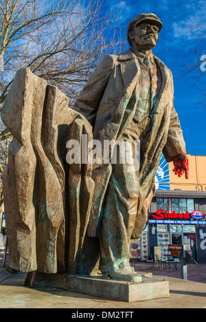 La statua di Lenin nel quartiere di Fremont, Seattle, Washington, Stati Uniti d'America Foto Stock