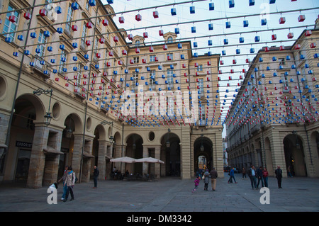 Piazza Palazzo di Citta piazza centrale della città di Torino Piemonte Italia del nord Europa Foto Stock