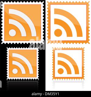 Spese di affrancatura con icona RSS Illustrazione Vettoriale