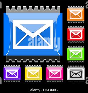 E-mail rettangolare pulsanti del vettore Illustrazione Vettoriale