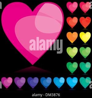 Set di cuori di vettore Illustrazione Vettoriale