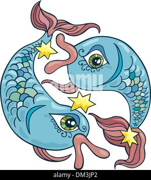 Zodiaco pesci segno Illustrazione Vettoriale