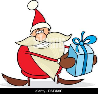 Babbo Natale con il dono Illustrazione Vettoriale