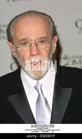 Apr. 22, 2001 - 15TH AMERICAN COMEDY AWARDS.Gli Universal Studios di Hollywood.GEORGE CARLIN. FITZROY BARRETT / 4-22-2001 K21638FB (D)(Immagine di credito: © Globo foto/ZUMAPRESS.com) Foto Stock