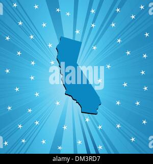 Blu Mappa della California Illustrazione Vettoriale